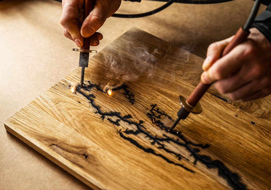 Das Lichtenberg-Verfahren - faszinierende Ornamente in massivem Holz
